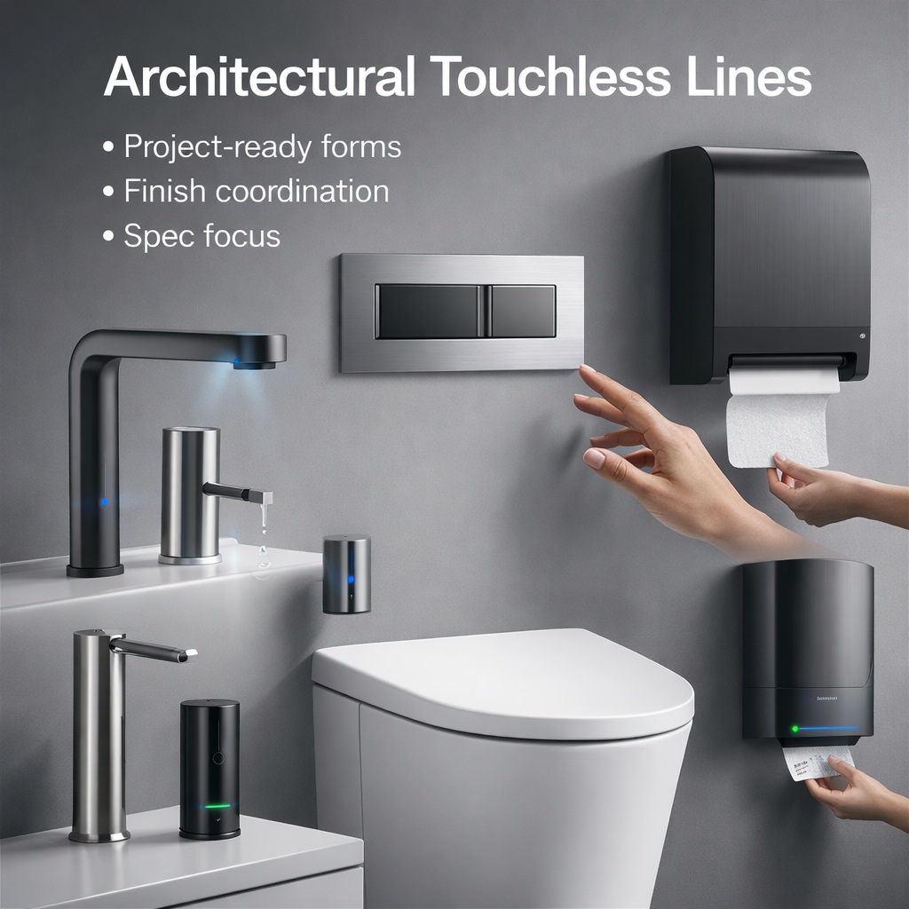 Architectural design touchless faucets category